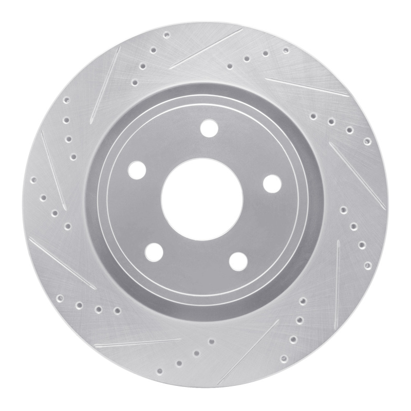 R1 04-06 Dodge Ram 1500 Pickup Front Left Drilled & Slotted Silver Brake Rotor