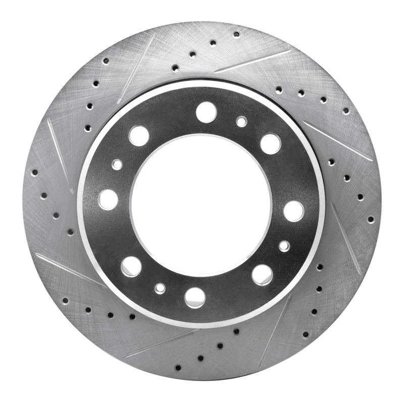 R1 09-25 Dodge Ram 4000 (Mexico) Rear Left Drilled & Slotted Silver Brake Rotor