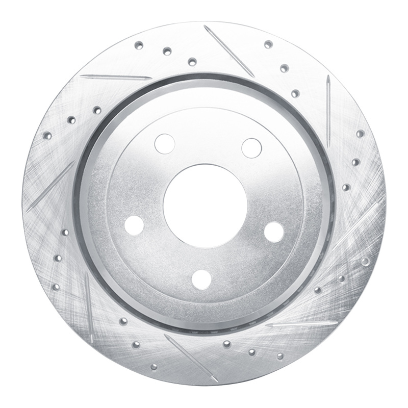 R1 11-25 Dodge Durango Rear Right Drilled & Slotted Silver Brake Rotor