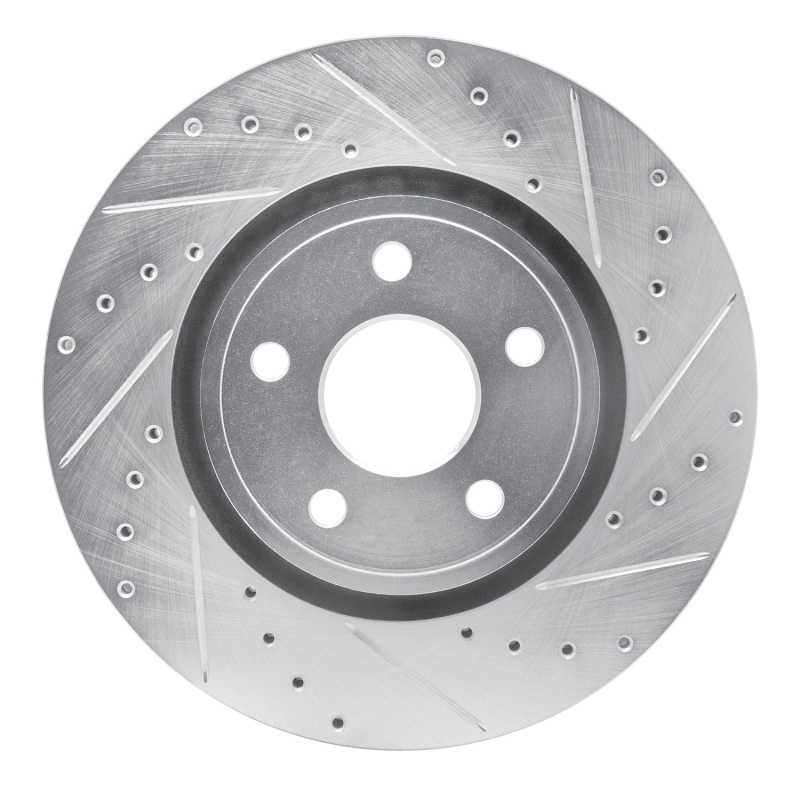 R1 11-25 Dodge Durango Front Right Drilled & Slotted Silver Brake Rotor