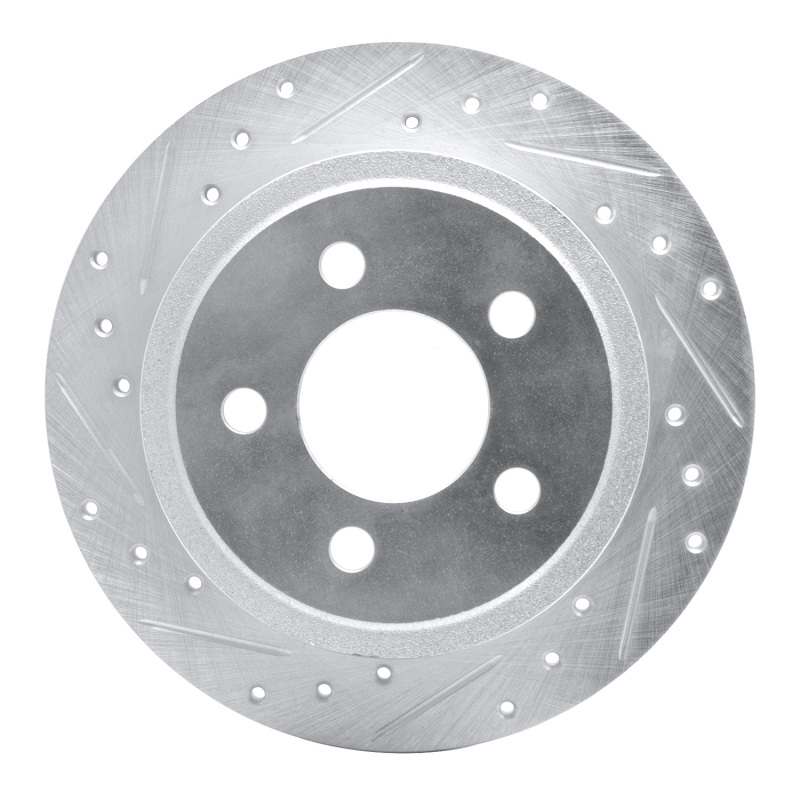 R1 03-07 Jeep TJ (Canada - See Wrangler for US) Rear Left Drilled & Slotted Silver Brake Rotor
