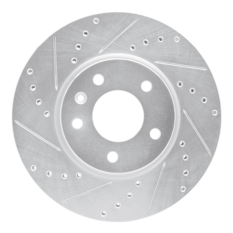 R1 11-25 Buick Encore GX Front Left Drilled & Slotted Silver Brake Rotor
