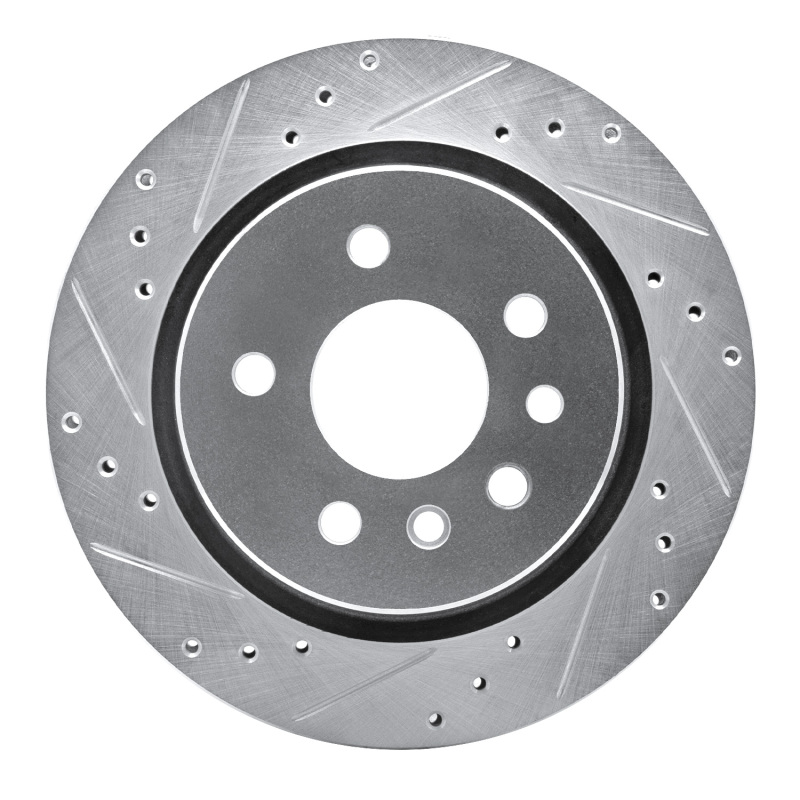 R1 01-01 Cadillac CATERA Rear Left Drilled & Slotted Silver Brake Rotor