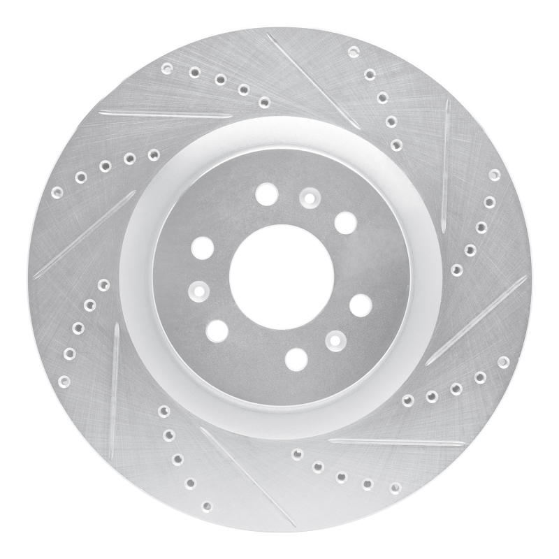 R1 04-11 Cadillac CTS Front Right Drilled & Slotted Silver Brake Rotor