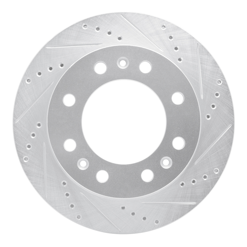 R1 06-11 Cadillac DTS Front Right Drilled & Slotted Silver Brake Rotor