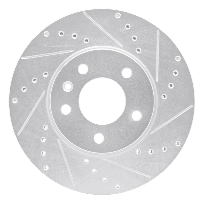 R1 13-25 Cadillac ATS Front Right Drilled & Slotted Silver Brake Rotor