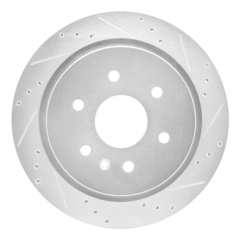 R1 13-19 Cadillac XTS Rear Right Drilled & Slotted Silver Brake Rotor