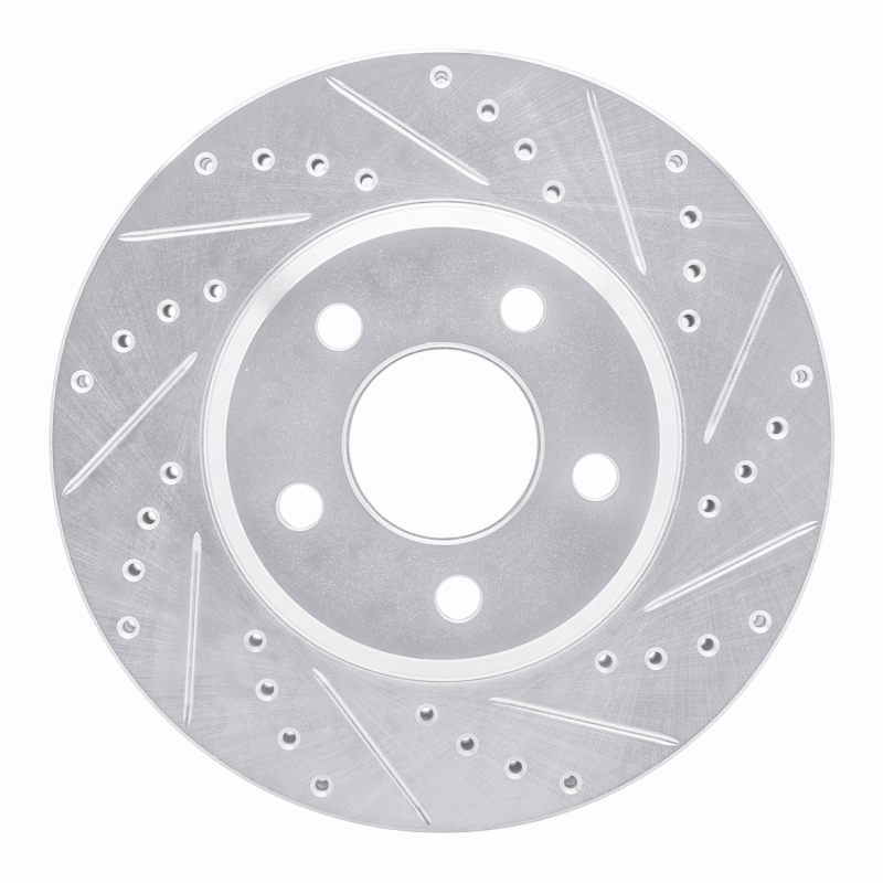 R1 05-05 Buick Park Avenue Front Right Drilled & Slotted Silver Brake Rotor