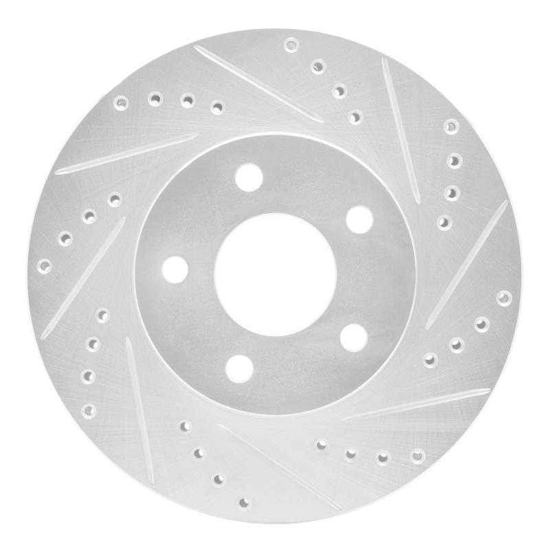 R1 07-10 Chevrolet COBALT Front Right Drilled & Slotted Silver Brake Rotor