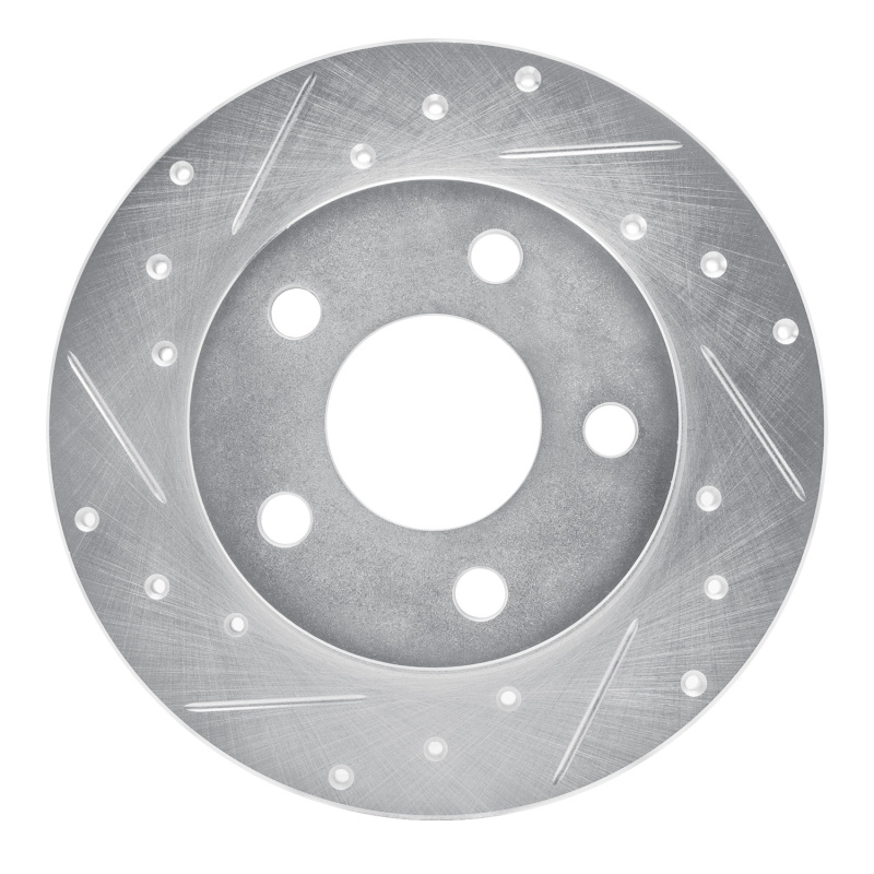 R1 04-16 Buick LaCrosse Rear Left Drilled & Slotted Silver Brake Rotor