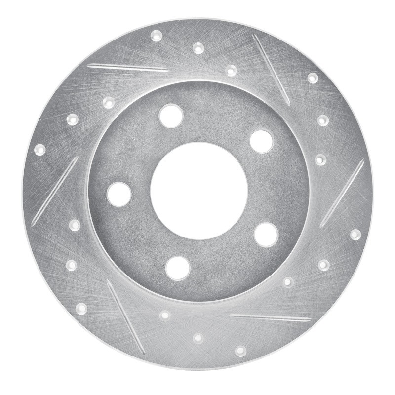R1 04-16 Buick ALLURE Rear Right Drilled & Slotted Silver Brake Rotor