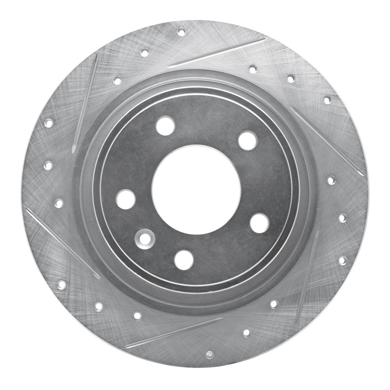 R1 11-19 Buick CASCADA Rear Left Drilled & Slotted Silver Brake Rotor