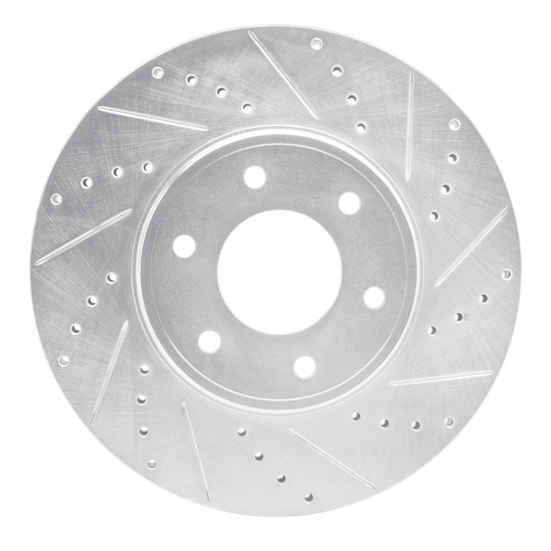 R1 06-09 Chevrolet Trailblazer Front Right Drilled & Slotted Silver Brake Rotor
