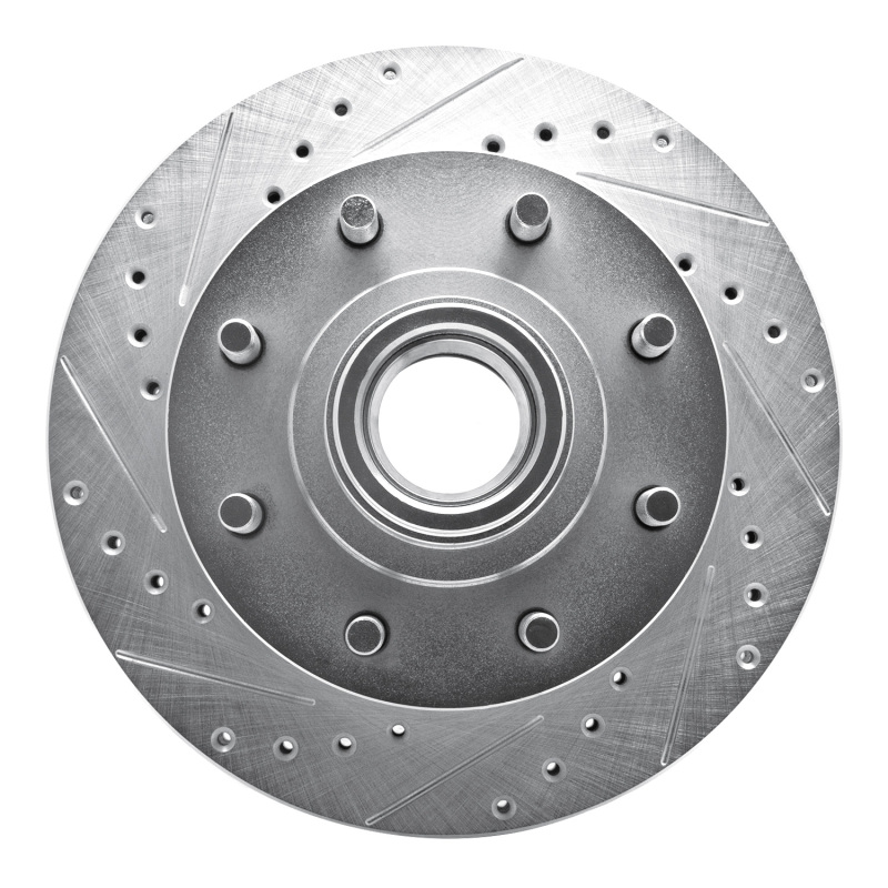 R1 92-02 Chevrolet Suburban 2500 Front Left Drilled & Slotted Silver Brake Rotor