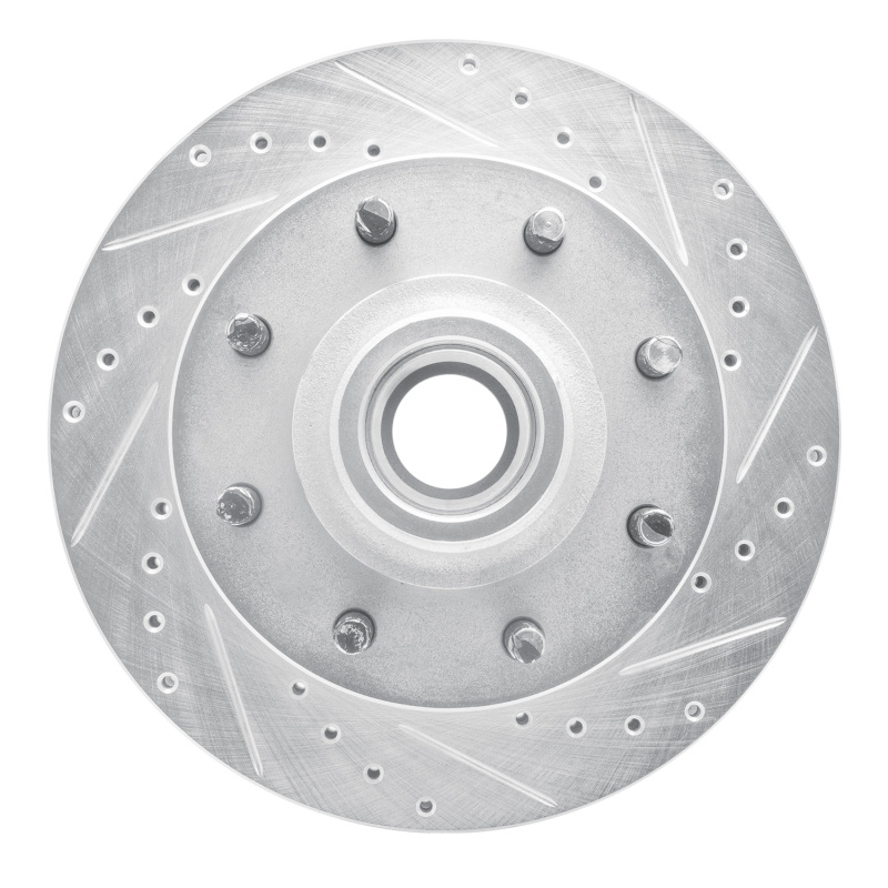 R1 01-02 Chevrolet Express 3500 Front Right Drilled & Slotted Silver Brake Rotor