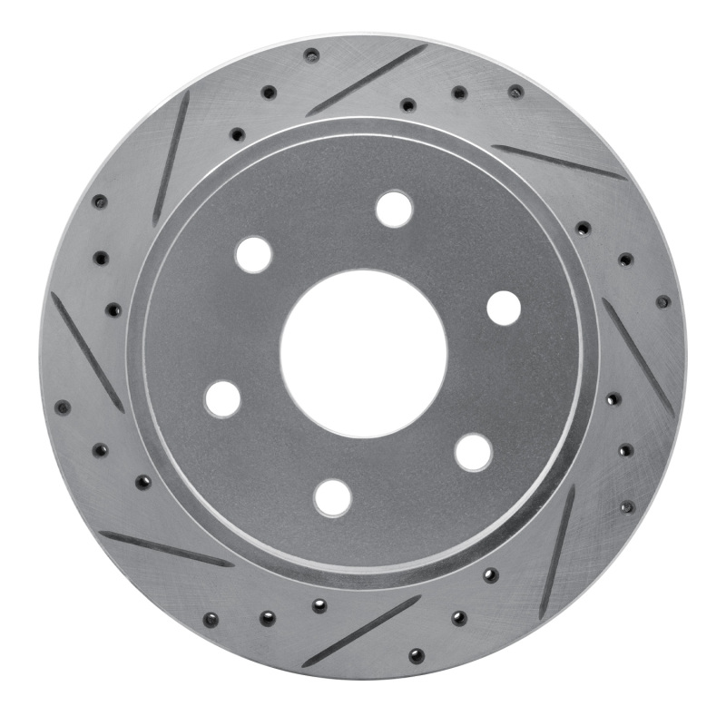 R1 03-05 Chevrolet Express 2500 Rear Left Drilled & Slotted Silver Brake Rotor