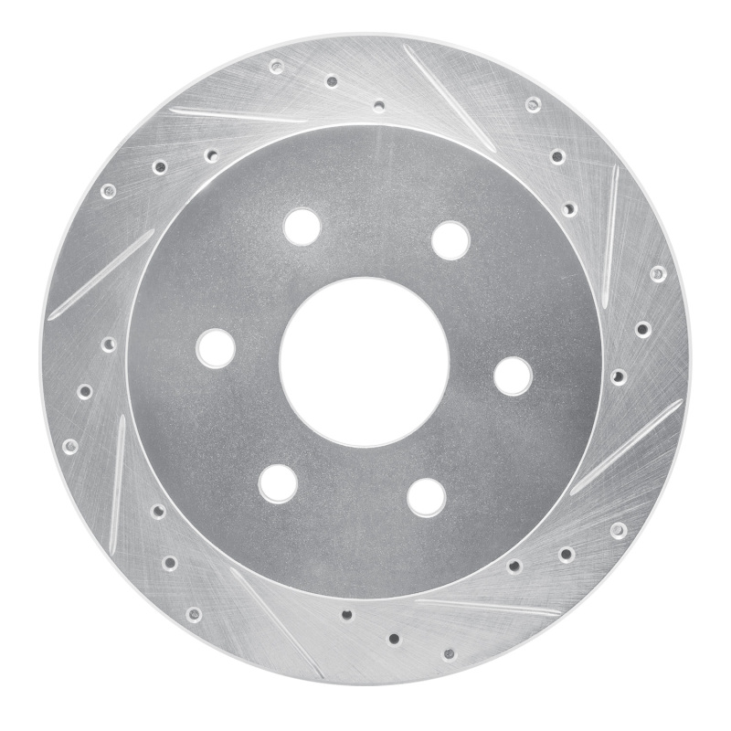R1 03-05 Chevrolet Express 2500 Rear Right Drilled & Slotted Silver Brake Rotor