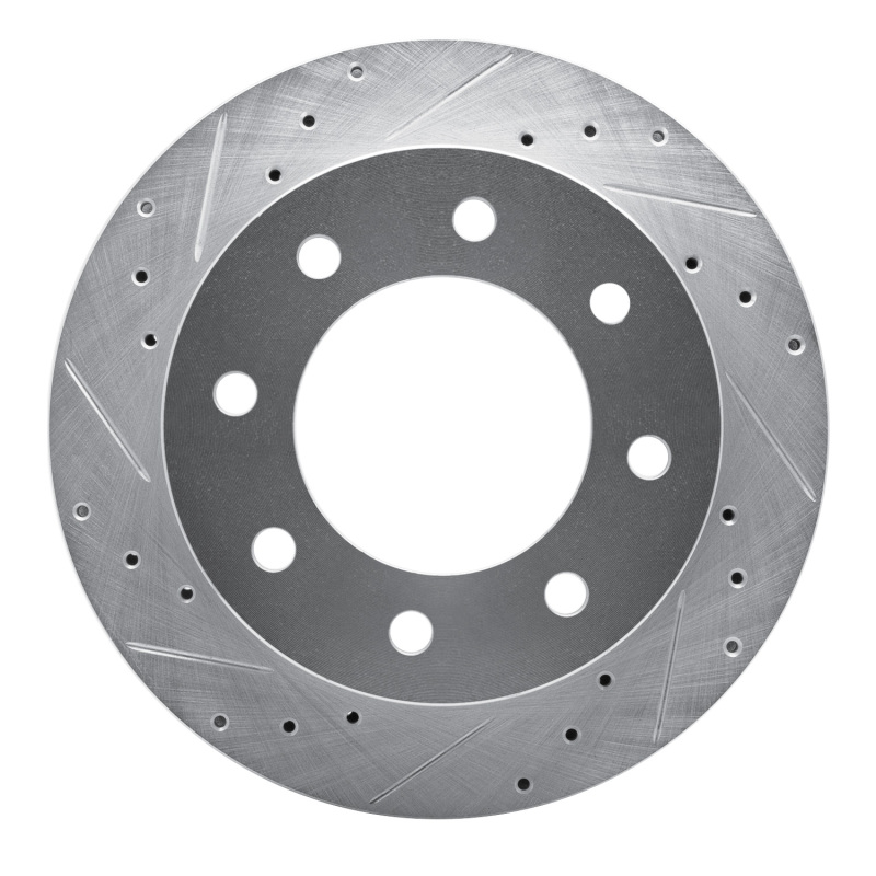R1 03-05 Chevrolet Silverado 1500 Rear Left Drilled & Slotted Silver Brake Rotor