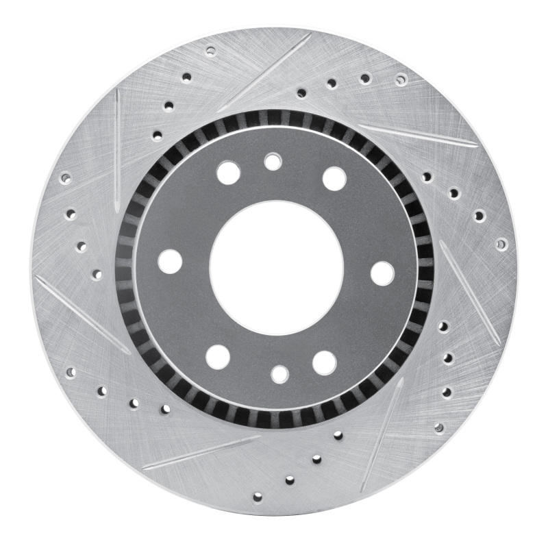 R1 06-09 Buick Rainier Front Left Drilled & Slotted Silver Brake Rotor