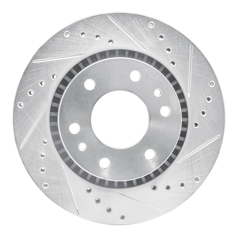 R1 06-09 Buick Rainier Front Right Drilled & Slotted Silver Brake Rotor