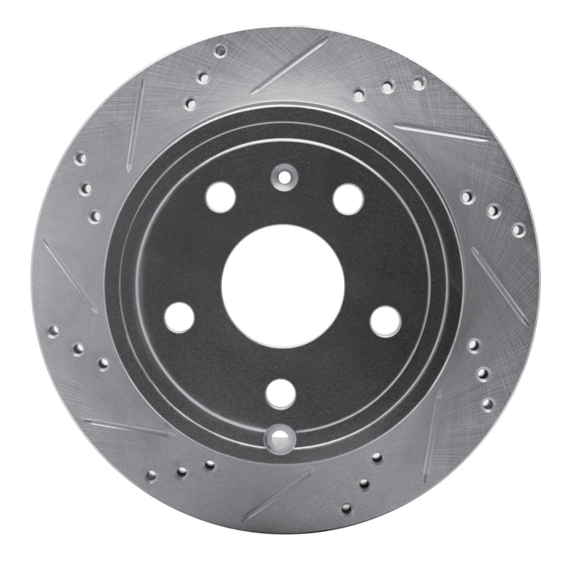 R1 09-20 Chevrolet Express 4500 Rear Left Drilled & Slotted Silver Brake Rotor
