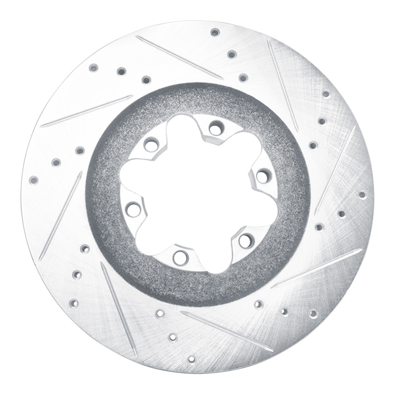 R1 09-12 Chevrolet Colorado Front Right Drilled & Slotted Silver Brake Rotor