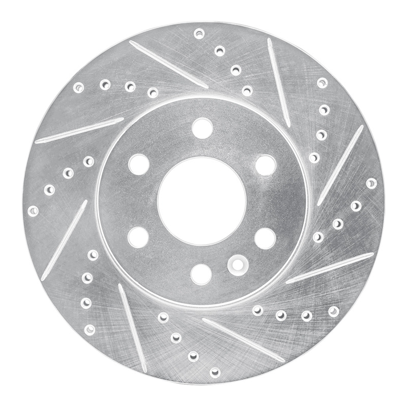R1 15-20 Chevrolet Colorado Front Right Drilled & Slotted Silver Brake Rotor