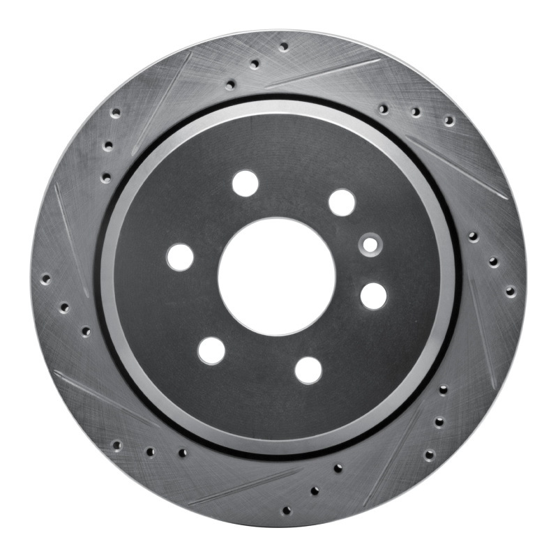 R1 15-20 Chevrolet Colorado Rear Left Drilled & Slotted Silver Brake Rotor