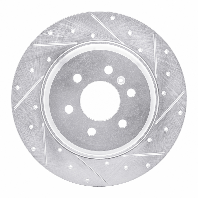 R1 11-15 VPG MV-1 Rear Right Drilled & Slotted Silver Brake Rotor