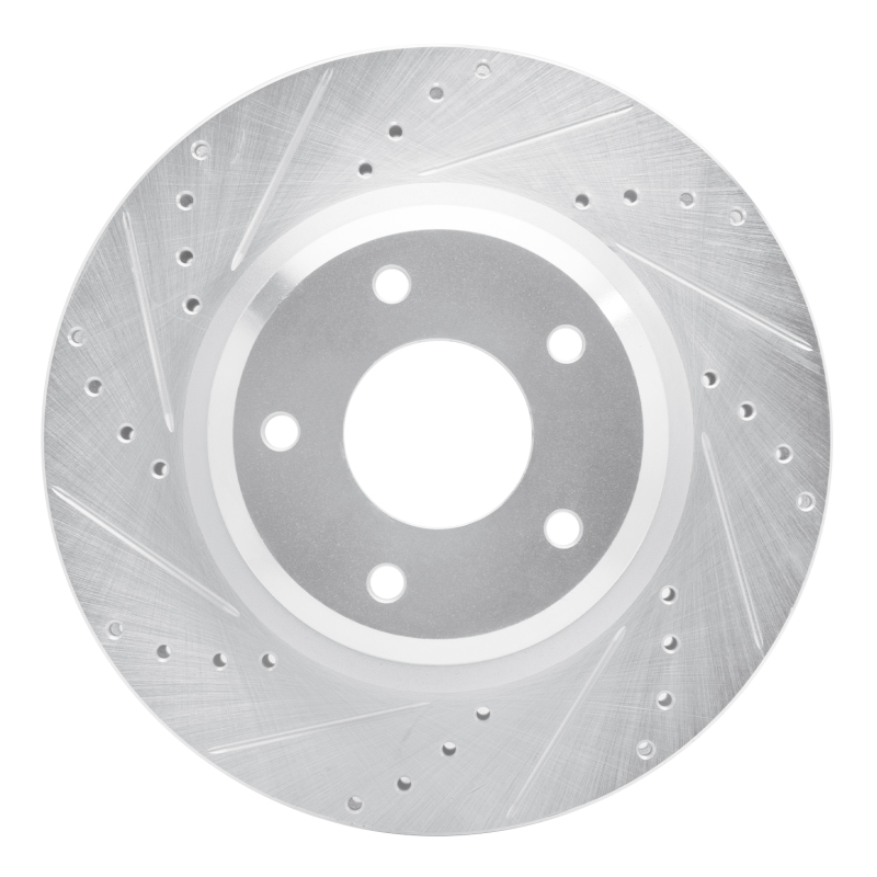 R1 05-06 Pontiac GTO Front Left Drilled & Slotted Silver Brake Rotor