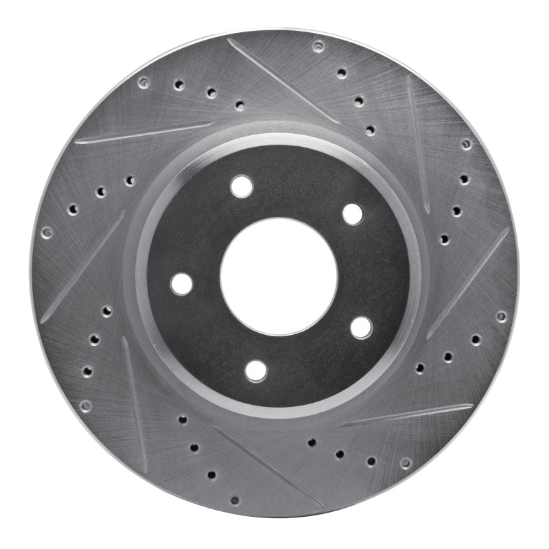 R1 05-06 Pontiac GTO Front Right Drilled & Slotted Silver Brake Rotor
