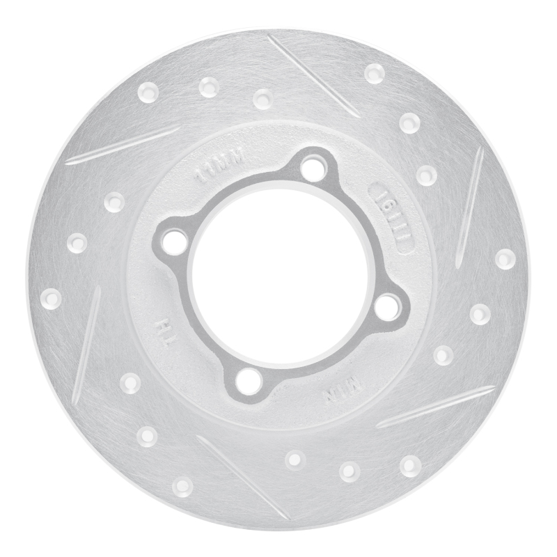 R1 88-93 Ford Festiva Front Right Drilled & Slotted Silver Brake Rotor