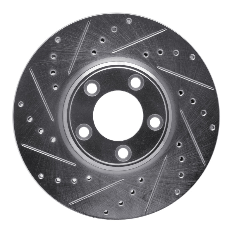 R1 00-06 Ford Thunderbird Front Left Drilled & Slotted Silver Brake Rotor