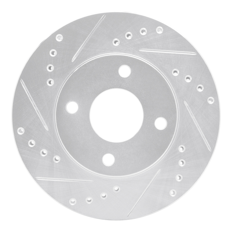 R1 00-15 Ford Ikon (Mexico / Made In Brazil) Front Left Drilled & Slotted Silver Brake Rotor