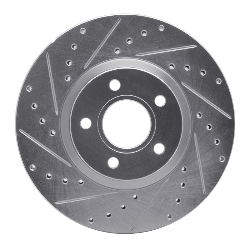 R1 04-19 Ford Escape Front Left Drilled & Slotted Silver Brake Rotor