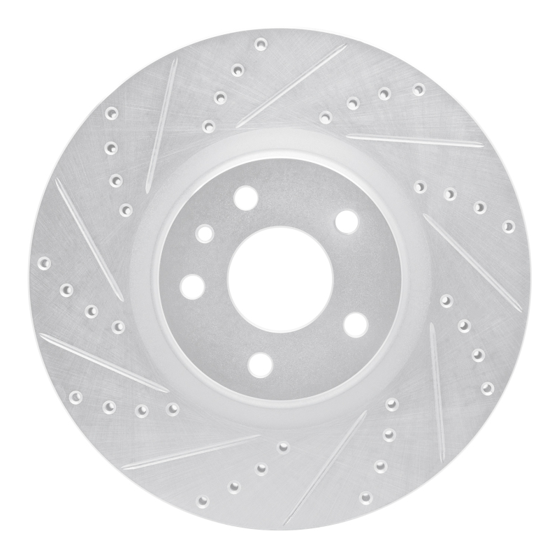R1 13-20 Ford Fusion Front Left Drilled & Slotted Silver Brake Rotor