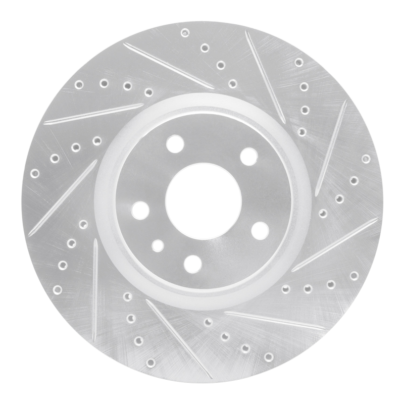 R1 13-20 Ford Fusion Front Right Drilled & Slotted Silver Brake Rotor