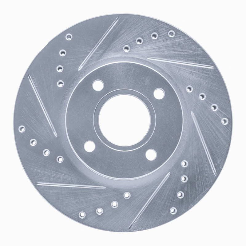 R1 14-23 Ford Fiesta (USA/Canada) Front Left Drilled & Slotted Silver Brake Rotor