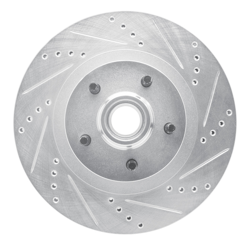 R1 01-05 Ford Explorer Sport Front Right Drilled & Slotted Silver Brake Rotor