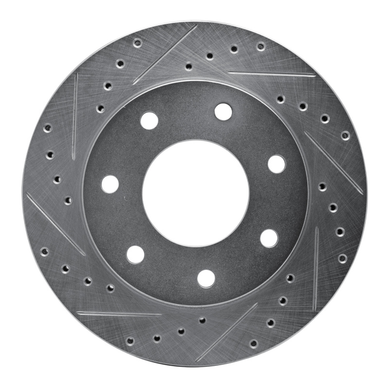R1 04-08 Ford F-150 RWD Front Left Drilled & Slotted Silver Brake Rotor