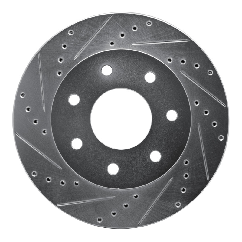 R1 04-08 Ford F-150 4WD Front Left Drilled & Slotted Silver Brake Rotor