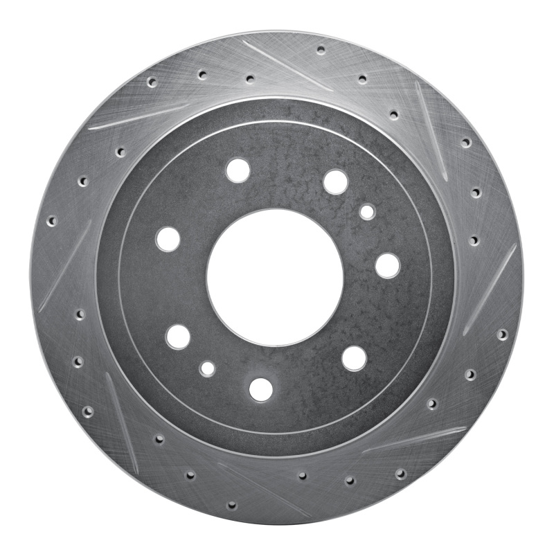 R1 04-11 Ford F-150 RWD Rear Right Drilled & Slotted Silver Brake Rotor