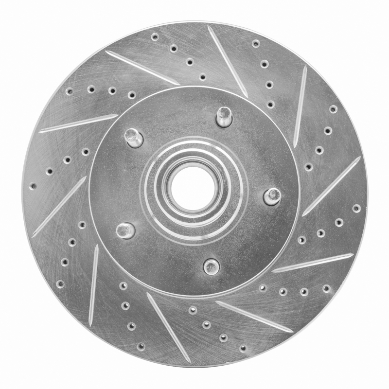 R1 04-06 Ford E-150 Club Wagon Front Right Drilled & Slotted Silver Brake Rotor