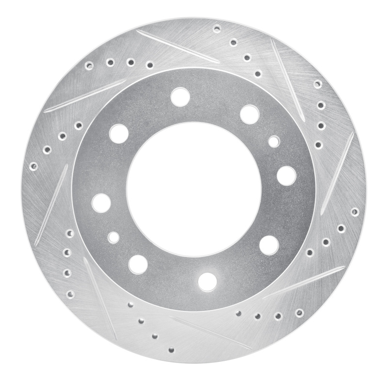R1 05-12 Ford F-350 Super Duty 2WD Rear Right Drilled & Slotted Silver Brake Rotor