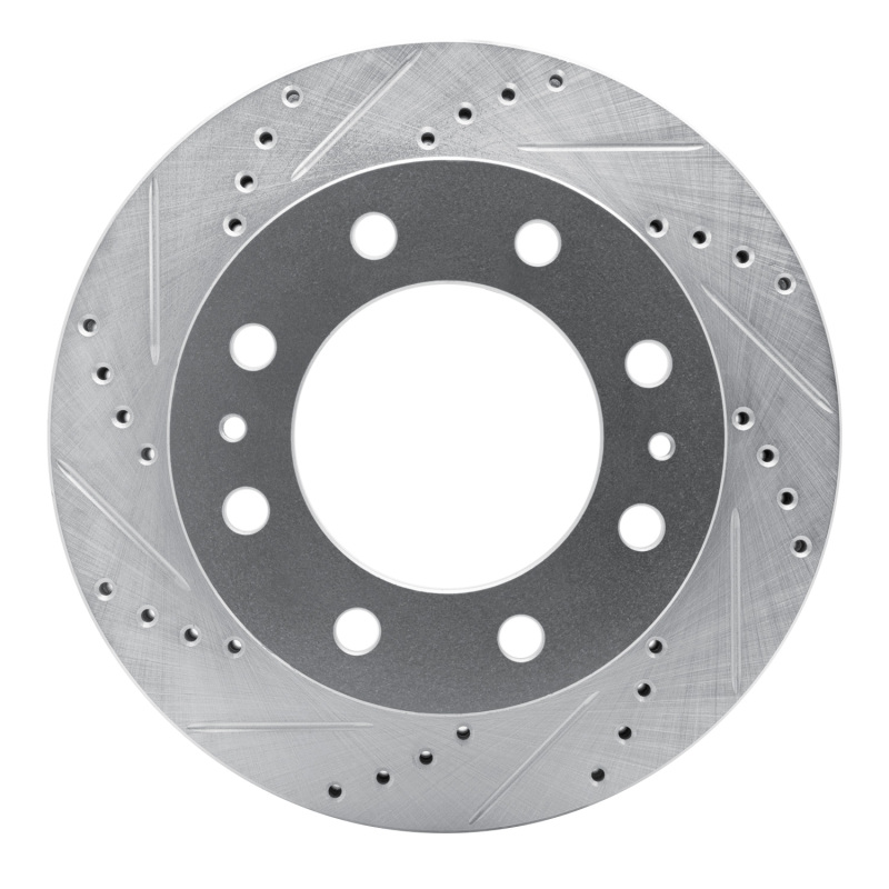 R1 06-10 Ford F-350 Super Duty 2WD Front Left Drilled & Slotted Silver Brake Rotor