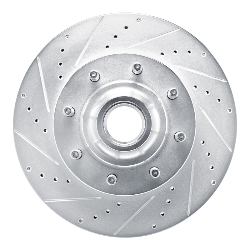 R1 08-25 Ford E-150 Front Left Drilled & Slotted Silver Brake Rotor
