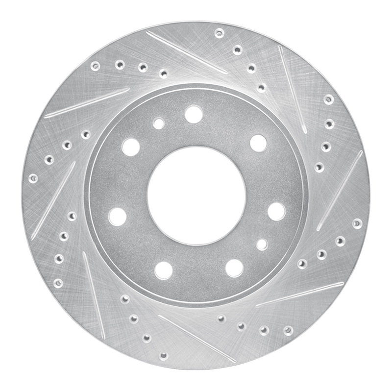 R1 09-09 Ford F-150 4WD Front Right Drilled & Slotted Silver Brake Rotor