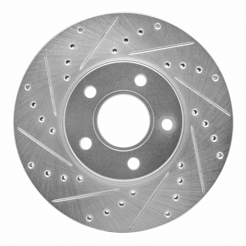 R1 10-13 Ford Transit CONNECT Front Left Drilled & Slotted Silver Brake Rotor