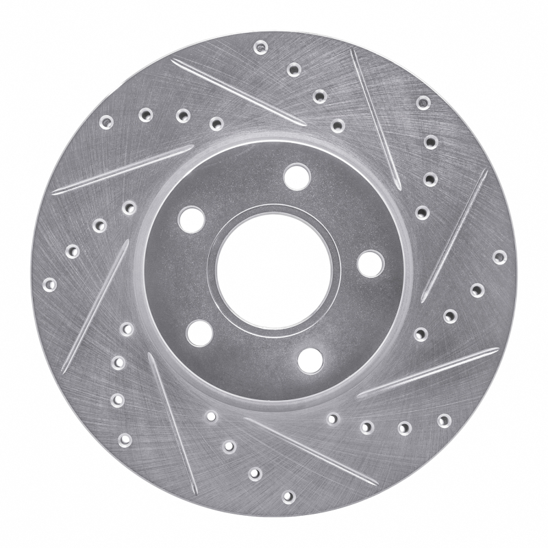 R1 10-13 Ford Transit CONNECT Front Right Drilled & Slotted Silver Brake Rotor