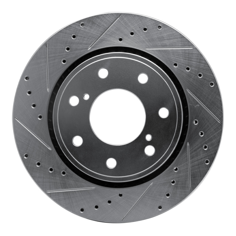 R1 10-14 Ford F-150 4WD Front Left Drilled & Slotted Silver Brake Rotor